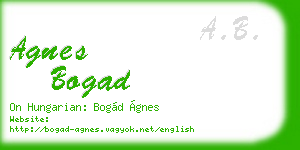agnes bogad business card